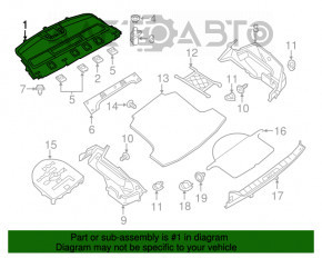 Raftul din spate Nissan Altima 13-18 negru.