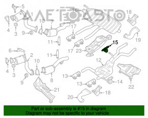 Кронштей выпускной трассы задний Audi Q7 4L 10-15 ржавый