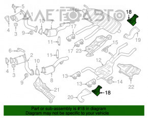 Кронштейн заднего глушителя правый Audi Q7 4L 10-15 ржавый