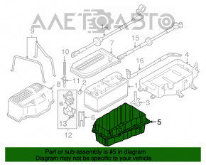 Поддон АКБ Audi Q7 4L 10-15