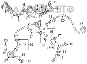 Помпа водяная дополнительная Porsche Cayenne 958 11-17 4.8 Turbo OEM