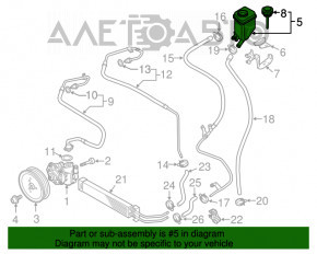 Rezervorul de ulei de direcție asistată pentru Audi Q7 4L 10-15, nou, original