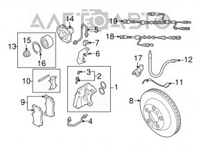 Suport spate stânga Audi Q7 4L 10-15, 4 pistoane