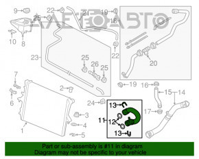 Патрубок охлаждения верхний Audi Q7 4L 10-15