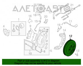 Placă de frână față dreapta Audi Q7 4L 10-15 350mm nouă originală