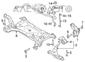 Болт крепления переднего подрамника 2шт Ford Escape MK3 13-19 115мм