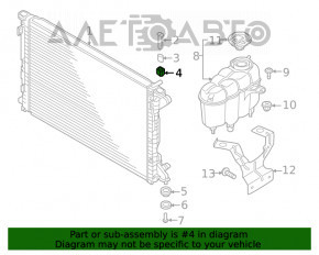 Suport radiator dreapta sus Audi Q5 80A 18- cauciuc nou OEM original