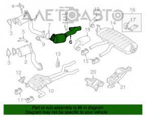 Приемная труба с резонатором левая Audi Q7 4L 10-15