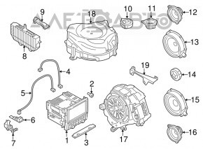 Difuzor spate stânga Porsche Panamera 10-16 Bose