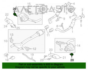 Acționare cu vid a clapetei de silențios stânga pentru Porsche Panamera 10-16 3.0, 4.8