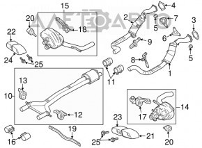 Acționare cu vid a clapetei de silențios stânga pentru Porsche Panamera 10-16 3.0, 4.8