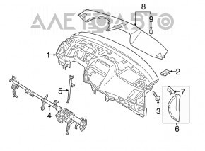 Panoul frontal al torpilei fără AIRBAG Mitsubishi Outlander Sport ASX 14-15 negru, zgârieturi