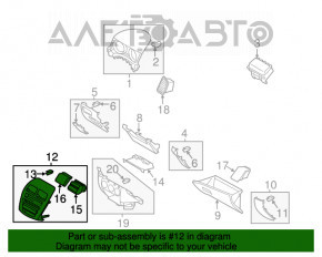 Capacul panoului frontal pentru grilele de aerisire si radio Mitsubishi Outlander Sport ASX 10-