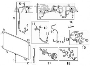 Radiatorul condensatorului de aer condiționat pentru Honda CRV 17-22 1.5T.