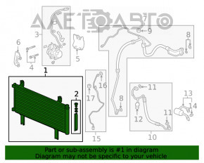 Radiatorul condensatorului de aer condiționat Honda Insight 19-22 are aripioarele îndoit