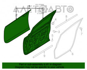 Дверь в сборе передняя левая Nissan Leaf 18-