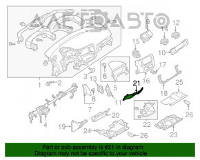 Накладка торпеды Mitsubishi Outlander 14-21 черн, царапины