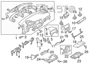 Capacul torpedoului Mitsubishi Outlander 14-21 negru