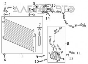 Radiatorul condensatorului de aer condiționat Honda Clarity 18-21 SUA