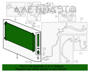 Radiatorul condensatorului de aer condiționat Acura TLX 15- nou OEM original