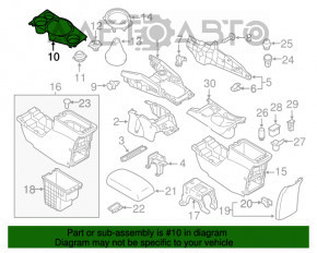 Capacul consolei centrale cu suporturi pentru pahare Mitsubishi Outlander Sport ASX 10 - negru, uzat