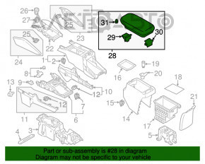 Suport pahare consola centrala Mitsubishi Outlander 14-21 negru, zgarieturi