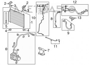 Suportul radiatorului de aer condiționat dreapta jos pentru Honda Clarity 18-21 SUA, nou, original OEM