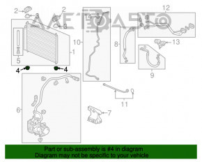 Suportul condensatorului dreapta jos pentru Honda Accord 13-17, nou, original OEM