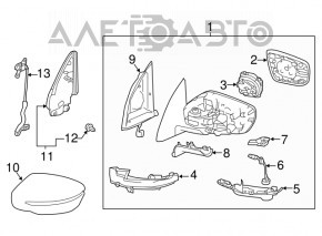 Заглушка зеркала уголок передняя правая Nissan Rogue Sport 17-19