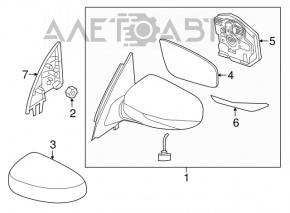 Capacul oglinzii interioare dreapta Infiniti JX35 QX60 13-