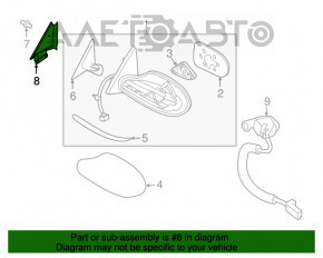 Capacul oglinzii interioare frontale stânga Nissan Altima 13-18 sub BSM