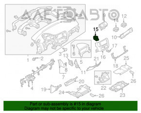 Tubul central de aerisire a torpilei Mitsubishi Outlander 14-21 negru.