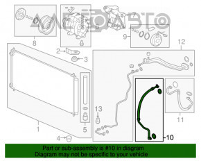 Трубка кондиционера компрессор-печка Acura TLX 15- 3.5