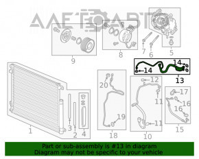 Tubul de aer condiționat condensator-radiator 1 Honda Civic X FC 16-21 2.0