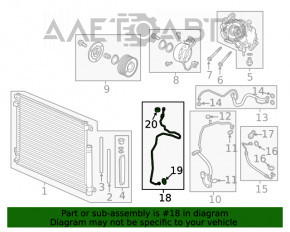 Трубка кондиционера конденсер-печка 2 Honda Civic X FC 16-21 2.0