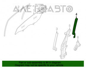 Направляющая стекла двери передней правой Nissan Rogue 14-20 задняя