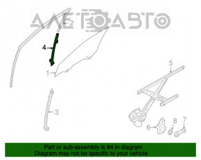 Направляющая стекла двери передней левой Nissan Versa 12-19 usa задняя