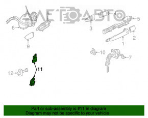 Buclea ușii inferioare din spate stânga Infiniti JX35 QX60 13-