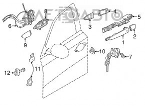 Buclele ușii din față stânga superioară Nissan Pathfinder 13-20, noi, originale OEM