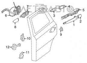 Петля двери нижняя передняя левая Nissan Pathfinder 13-20