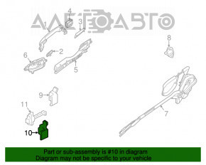 Buclele ușii din față stânga superioară Nissan Rogue 14-20, noi, originale OEM