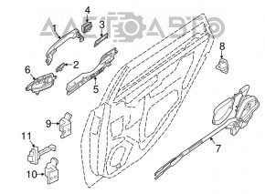 Buclele ușii din față stânga superioară Nissan Rogue 14-20, noi, originale OEM