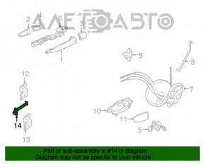 Limitatorul ușii din spate dreapta Nissan Maxima A36 16- nou OEM original