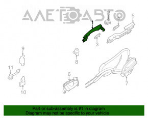 Mânerul ușii exterioare din față dreapta pentru Nissan Rogue Sport 17-19