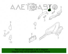 Capacul mânerului exterior al ușii din spate dreapta pentru Nissan Rogue Sport 17-19