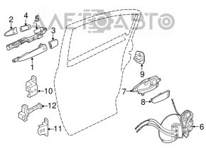 Capac maner exterior fata dreapta Nissan Rogue 14-20 structura nou original OEM