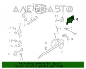 Mânerul ușii din față dreapta Nissan Versa 12-19 SUA gri cu crom