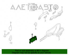 Mânerul ușii interioare din față dreapta Nissan Rogue 14-20