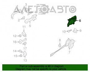 Mânerul ușii din față stânga Nissan Versa 12-19 SUA gri cu crom