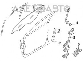 Geam electric cu motor, fata stanga, Nissan Rogue 21-23, fabricat in SUA.